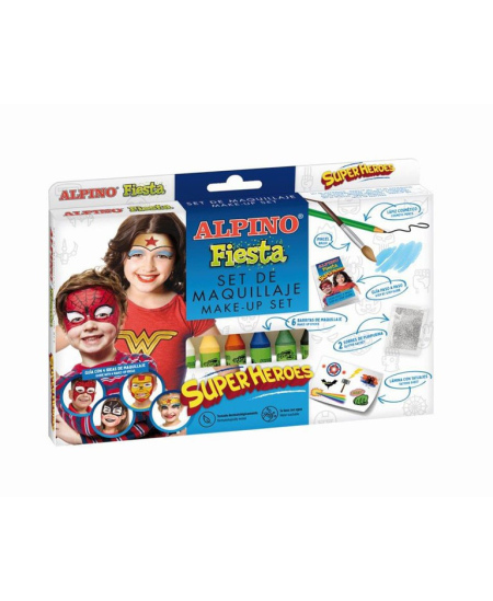 Veido grimo rinkinys ALPINO Fiesta Super Heroes, 6 spalvos, po 5 g