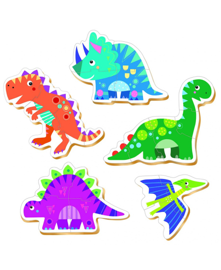 5 dėlionės EDUCA Dinozaurs