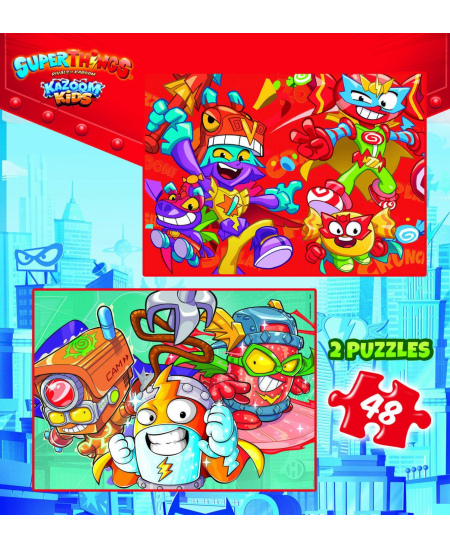 2 dėlionės EDUCA Superthings, 2x48 detalių