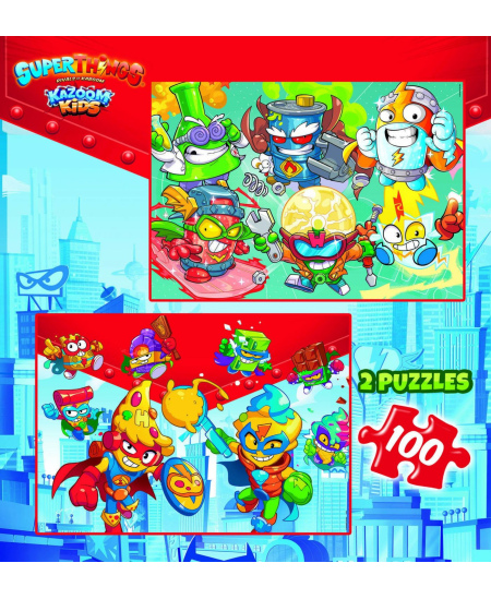 2 dėlionės EDUCA Superthings, 2x100 detalių