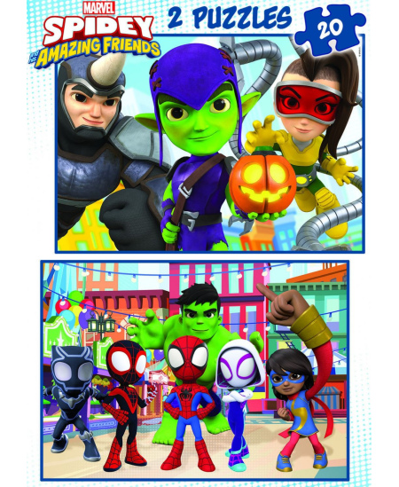 2 dėlionės EDUCA Spider ir Amazing friends, 2x20 detalių