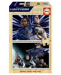 2 dėlionės (puzzle) medinės 2x50 LIGHTYEAR 4-6metų