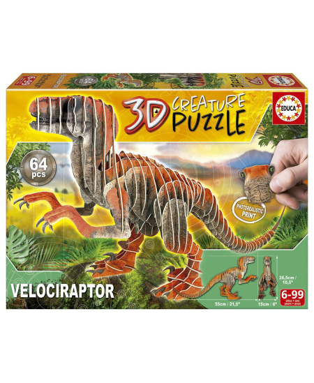 3D dėlionė EDUCA Velociraptor
