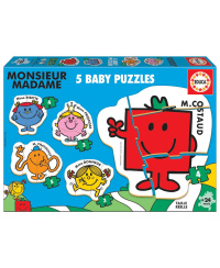 5 dėlionės (puzzle) 3+3+4+4+5 MONSIEUR MADAME 2-4metų
