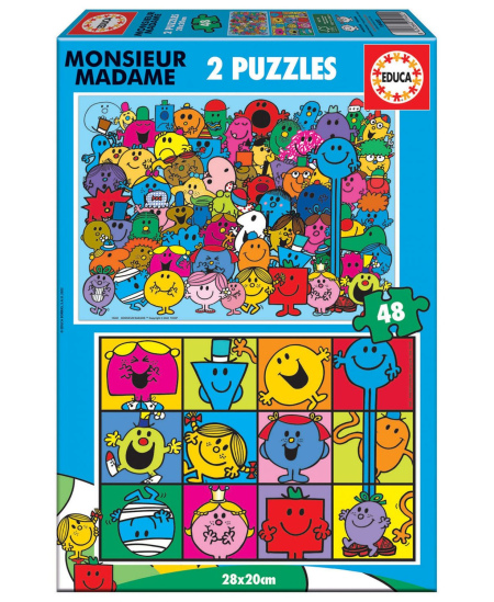 2 dėlionės EDUCA Monsieur madame, 2x48 detalių