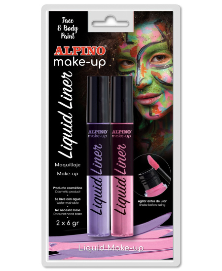 Veido dažai ALPINO Liquid Liner, rausvi ir violetiniai