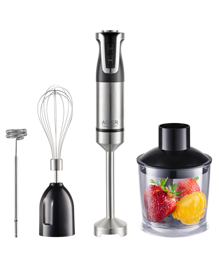 Adler | AD 4627 | Hand Blender Set | 1800 W | Number of speeds 20 | Turbo mode | Chopper | Stainless Steel/Black