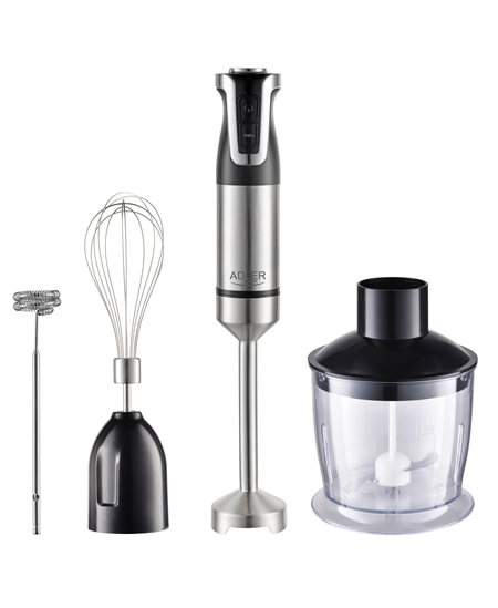 Adler | AD 4627 | Hand Blender Set | 1800 W | Number of speeds 20 | Turbo mode | Chopper | Stainless Steel/Black