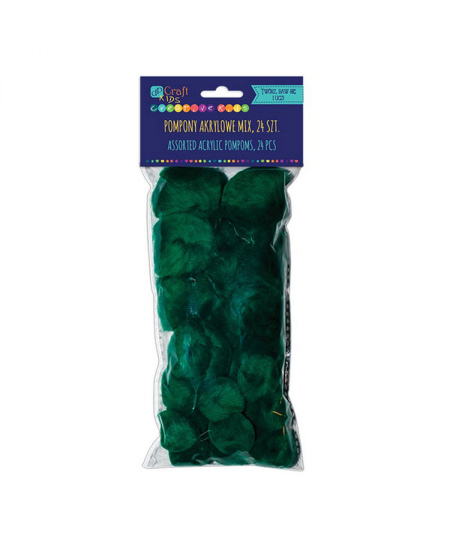 Akriliniai burbuliukai, tamsiai žali, 24 vnt.