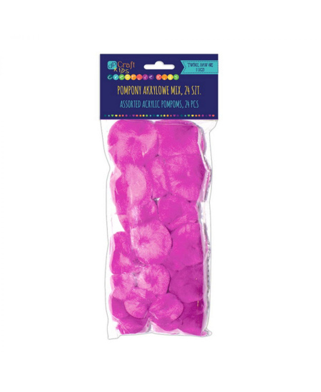 Akriliniai burbuliukai, rausvi, 24 vnt.