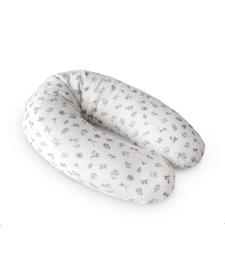 CebaBaby maitinimo pagalvė dżersej multi balta gėlės W-880-000-829