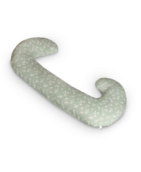 CebaBaby maitinimo pagalvė dżersej duo žalia gėlės W-885-000-826