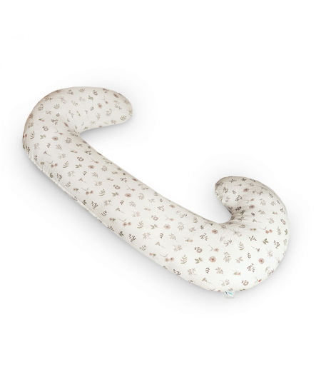 CebaBaby maitinimo pagalvė dżersej duo balta gėlės W-885-000-829