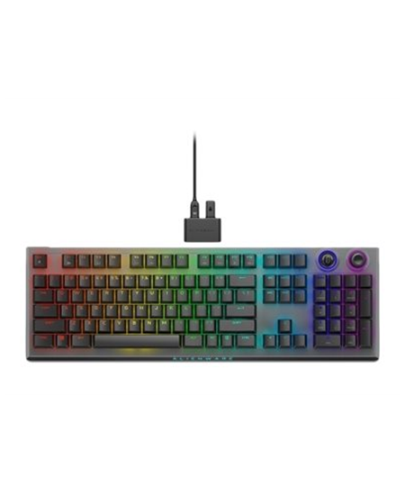 Dell Alienware Tri-Mode AW920K Wireless Gaming Keyboard, RGB LED light, US, Wireless, Dark Side of the Moon, Bluetooth, Numeric 