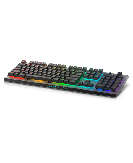 Dell Alienware Tri-Mode AW920K Wireless Gaming Keyboard, RGB LED light, US, Wireless, Dark Side of the Moon, Bluetooth, Numeric 