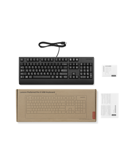 Lenovo Preferred Pro II USB Keyboard-US Euro | Keyboard | Wired | US Euro | Black | USB-A