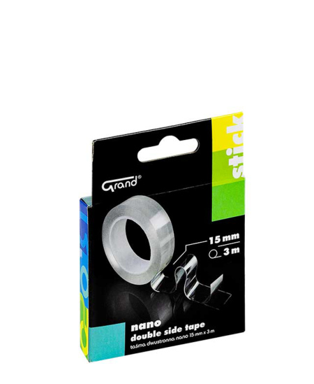 Dvipusė lipni nano juostelė GRAND, 15 mm x 3 m x 1 mm