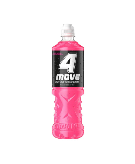 Izotoninis gėrimas 4 MOVE, aviečių ir drakono vaisių skonio, 750 ml.