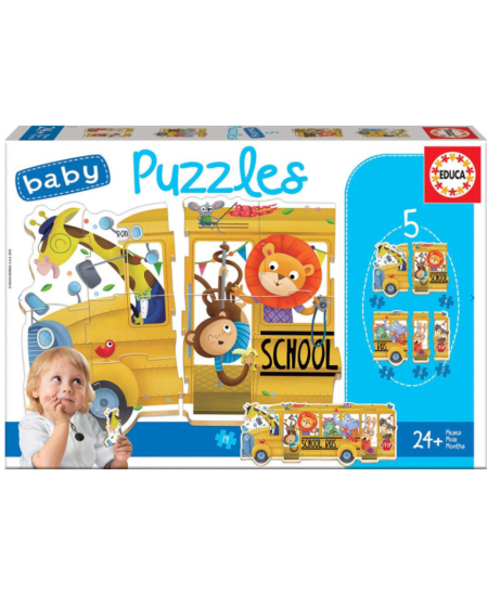 5 dėlionės EDUCA Animal Bus