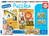 5 dėlionės (puzzle) ANIMAL BUS 2-4 metų