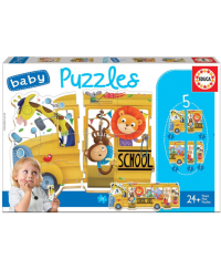 5 dėlionės (puzzle) ANIMAL BUS 2-4 metų