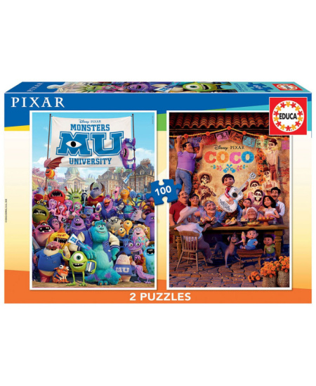 2 dėlionės EDUCA Disney Pixar, 2x100 detalių