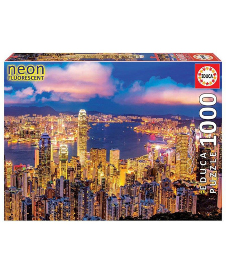 Dėlionė EDUCA Neon Hong Kong Skyline, 1000 detalių