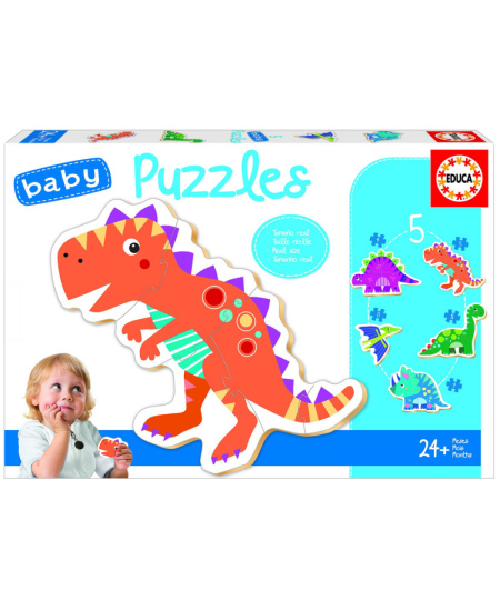 5 dėlionės EDUCA Dinozaurs