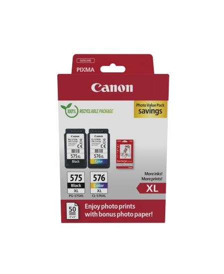 Canon PG-575XL/CL-576XL (5437C006) Photo value pack Rašalinių kasečių komplektas, BK/CMY