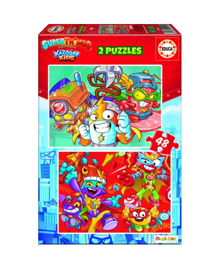 2 dėlionės EDUCA Superthings, 2x48 detalių