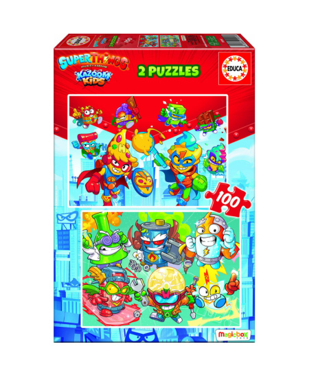 2 dėlionės EDUCA Superthings, 2x100 detalių