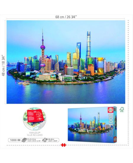 Dėlionė EDUCA Shanghai al atardecer, 1000 detalių