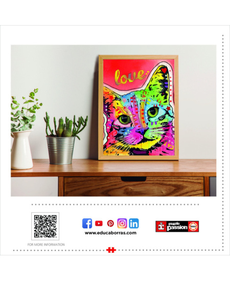 Dėlionė EDUCA Tilt cat love, Dean Russo, 1000 detalių