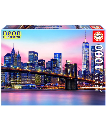 Dėlionė EDUCA Brooklyn bridge neon, 1000 detalių
