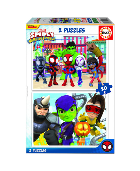 2 dėlionės EDUCA Spider ir Amazing friends, 2x20 detalių