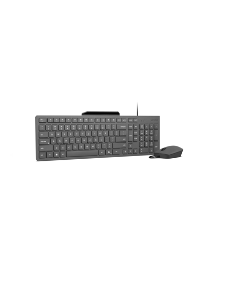 Lenovo Accessories 310 USB-A Wired Combo - US English | Lenovo Keyboard and Mouse | Wired with Phone holder | EN
