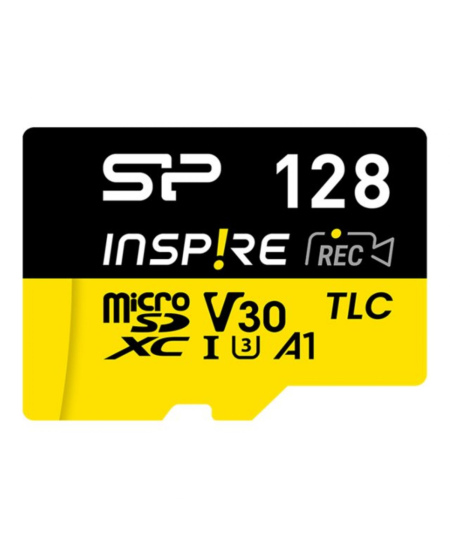 Silicon Power Memory card with adapter | Inspire | 128 GB | microSDXC | Flash memory class C10, UHS-I U3, V30, A2