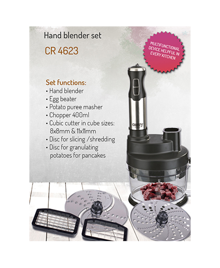 Camry Blender CR 4623 Hand Blender, 1600 W, Number of speeds Variable, Turbo mode, Chopper, Ice crushing, Black