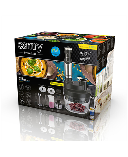 Camry Blender CR 4623 Hand Blender, 1600 W, Number of speeds Variable, Turbo mode, Chopper, Ice crushing, Black
