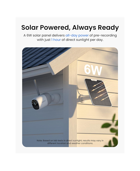 Reolink Wireless Pan & Tilt Long Lasting Solar/Battery Camera with Spotlights | Altas Series B630 with Solar Panel | Bullet 