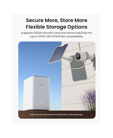 Reolink Wireless Pan & Tilt Long Lasting Solar/Battery Camera with Spotlights | Altas Series B630 with Solar Panel | Bullet 