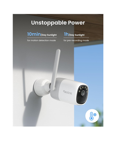 Reolink Wireless Pan & Tilt Long Lasting Solar/Battery Camera with Spotlights | Altas Series B630 with Solar Panel | Bullet 