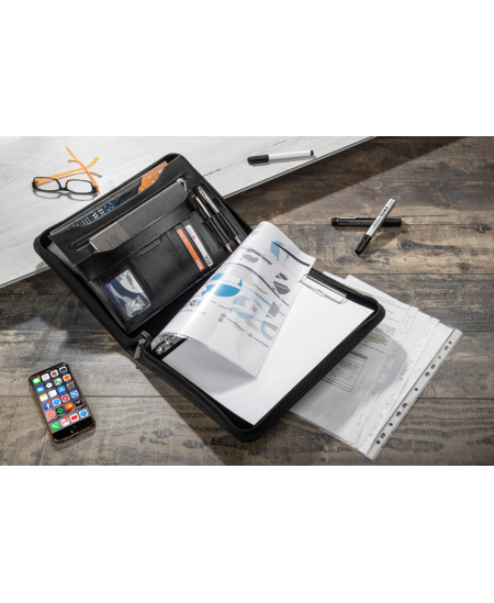 Dokumentų dėklas SOMERSET, A4, su užtrauktuku, juodas