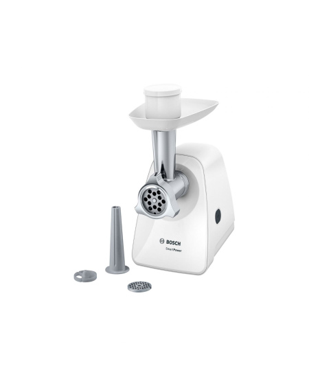 Bosch | Meat mincer SmartPower | MFW2510W | White | 350 W | Number of speeds 1 | 2 Discs: 3.8 and 8 mm; Sausage filler accessory