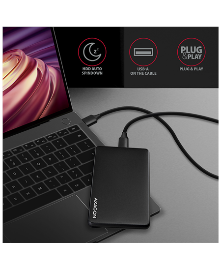 AXAGON Screwless USB 3.2 Gen 1 - SATA 6G external box for 2.5" SSD/HDD | EE25-SL