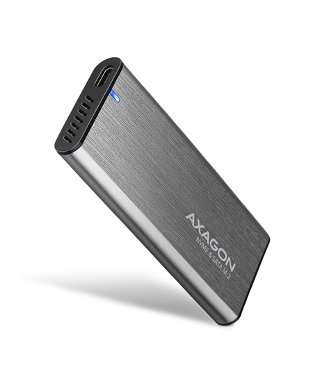 AXAGON External USB-C 3.2 Gen 2 metal box for M.2 NVMe & SATA SSD disks | EEM2-SG2