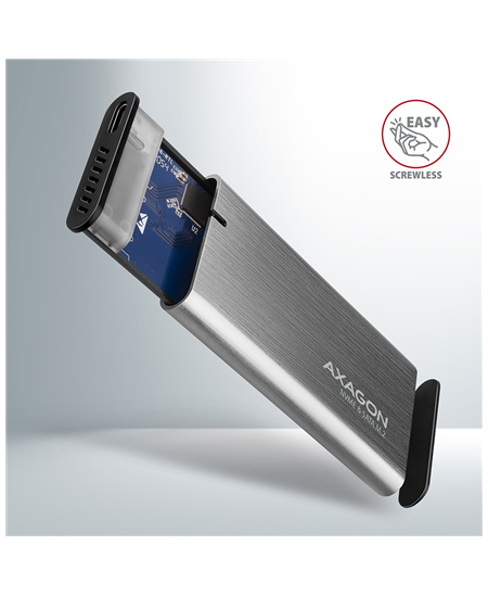 AXAGON External USB-C 3.2 Gen 2 metal box for M.2 NVMe & SATA SSD disks | EEM2-SG2