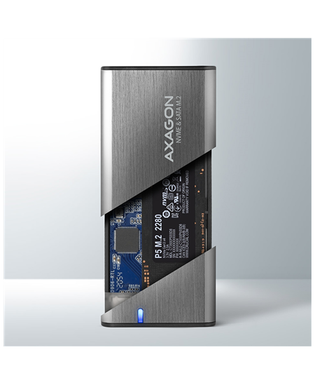 AXAGON External USB-C 3.2 Gen 2 metal box for M.2 NVMe & SATA SSD disks | EEM2-SG2