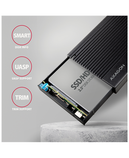 AXAGON USB-C 10Gbps RIBBED Box | EE25-GTR