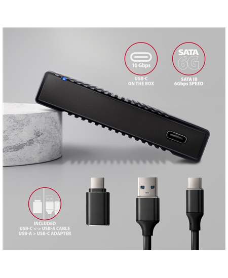 AXAGON USB-C 10Gbps RIBBED Box | EE25-GTR